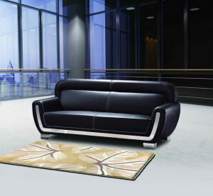 Black Office Sofa PU Leather Sofa Set (DX523)
